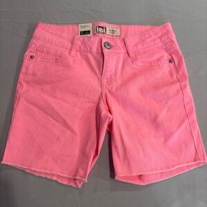 L.E.I neon pink Ashley lowrise shorts size 3